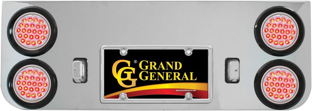 GG Grand General 91864 Chrome Plated Rear Panel with 4 inches Pearl Red/Clear LED Light Grommet Only