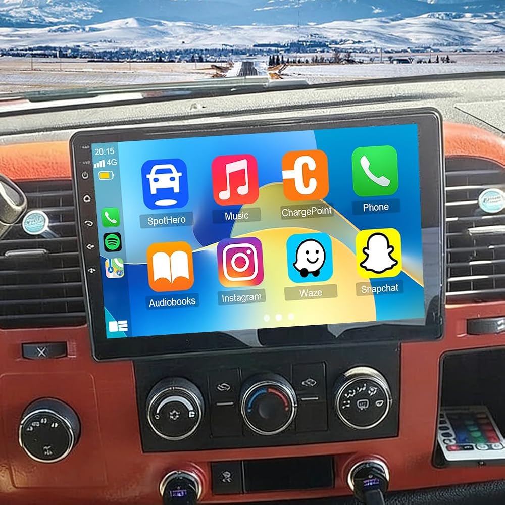 10 Inch IPS Touchscreen Android 15 Car Stereo for Chevrolet Silverado 3500HD 2007 2008 2009 2010 2011 2012 with Wireless CarPlay & Android Auto Car Radio,Support WiFi,Bluetooth, Backup Camera, SWC