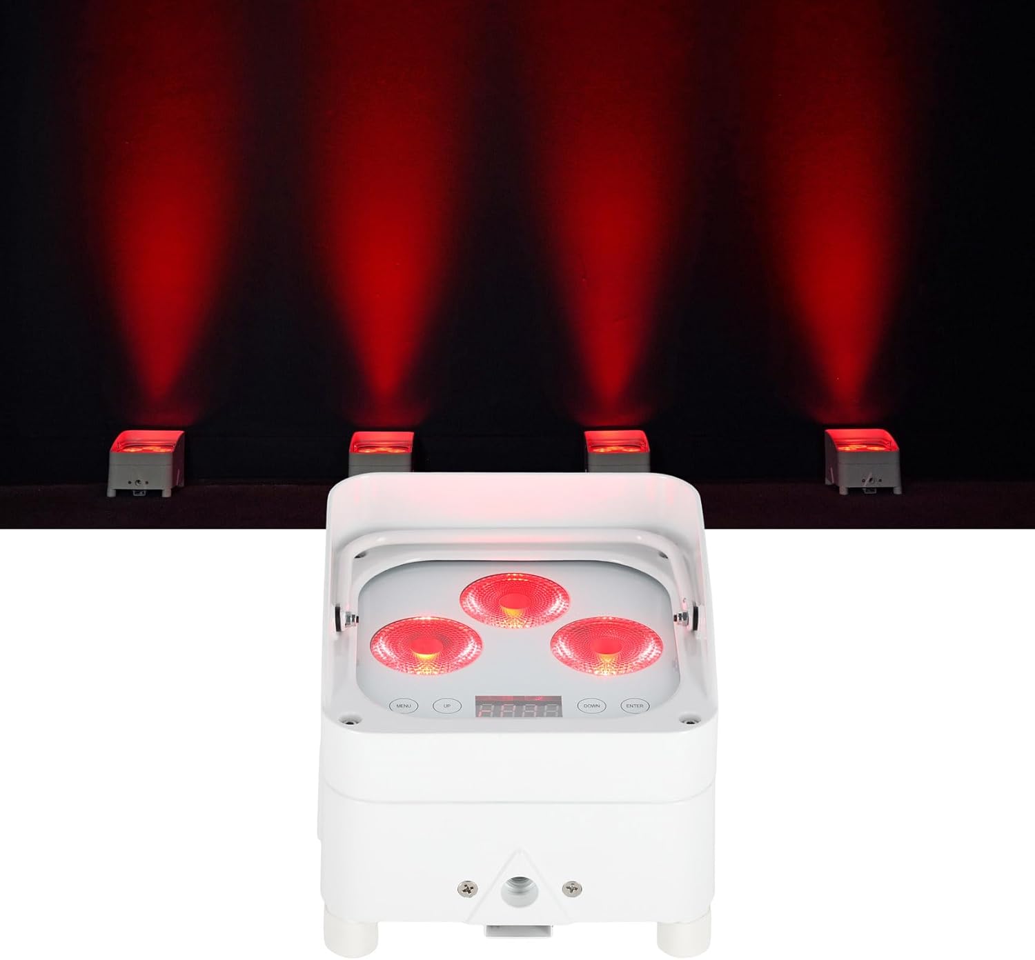 Rockville Wet PAR 50 White 25W Waterproof Battery DJ Light, RGBWA+UV LEDs, Wireless DMX, RF Remote, Long Battery Life, for Outdoor Events and DJs