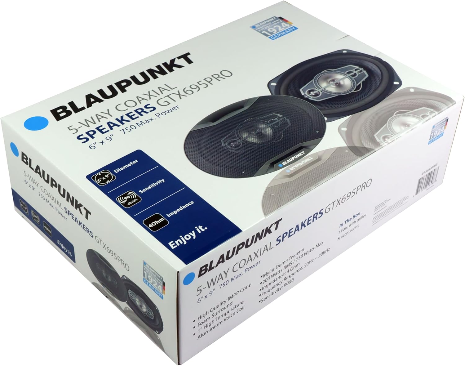 BLAUPUNKT GTX695PRO 6 x 9 Car Speakers - 750W 5-Way Coaxial Speakers, Full Range 45Hz - 20kHz, 4 Ohm (2pc)