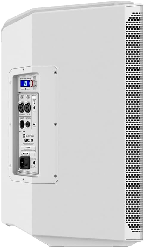 Electro-Voice EVERSE 12 Weatherized Battery-Powered Loudspeaker with Bluetooth Audio and Control White (Pair) Bundle with 2X 20' XLR Cable, SS-47S-PB Deluxe Steel Speaker Stand and Carrying Case