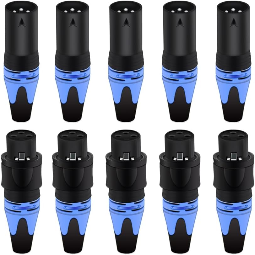 Boicus Wiring Connecting Terminals - 20pcs/10sets 3Pins Outdoor IP65 Waterproof XLR Male&Female Audio Microphone Connector Mounting Panel Black/Silver Shell - (Color: 10xM 10xF-Orange-B)