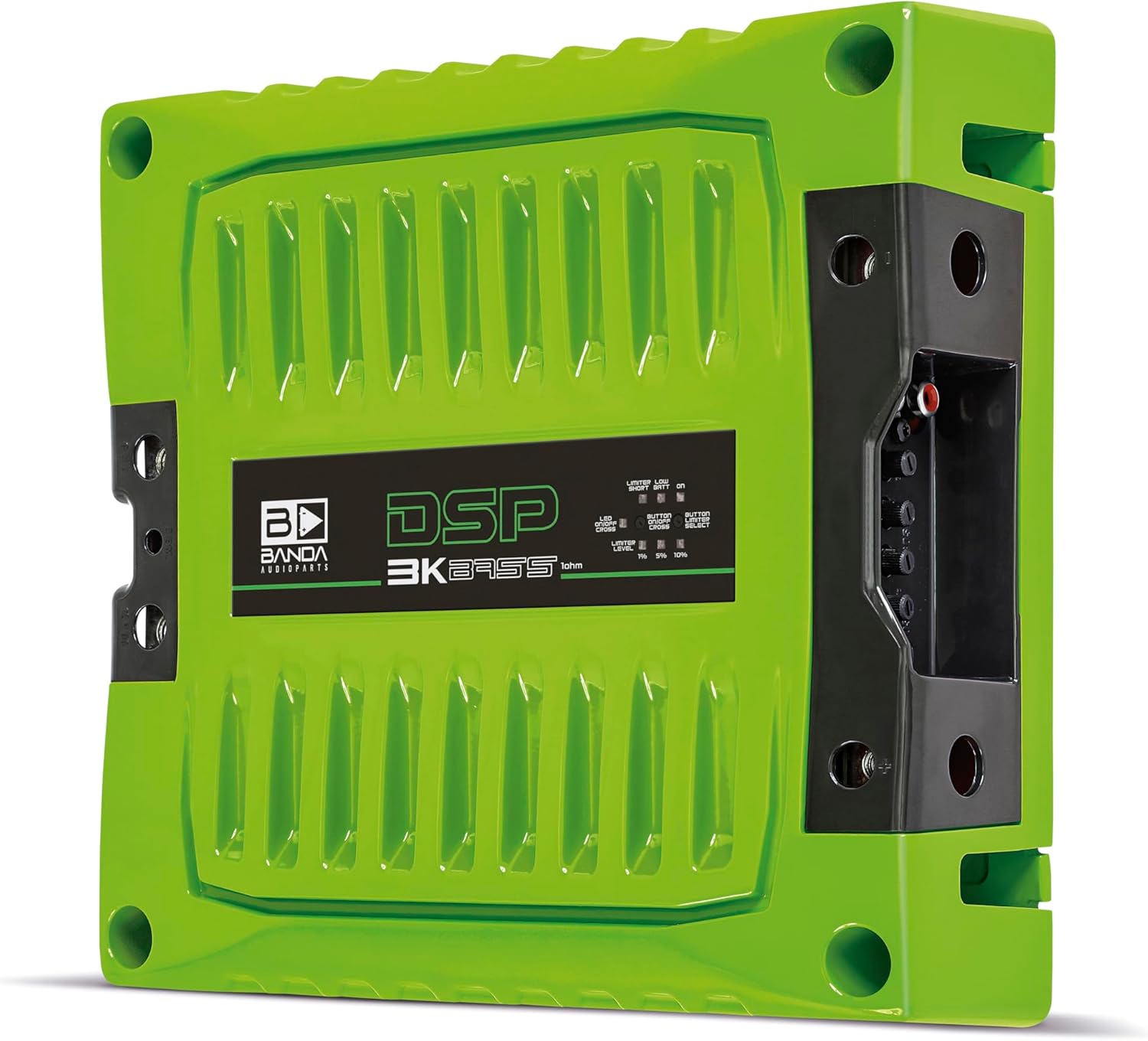 BANDA Audioparts DSP3K1GREENBASS Band Amplifier Module 3k1 3000wrms 1-Ohm 1 Channel Car Audio Amp DSP BASS Model with 3 Limiter Integrated Level Positions - DSP3K1GREEN