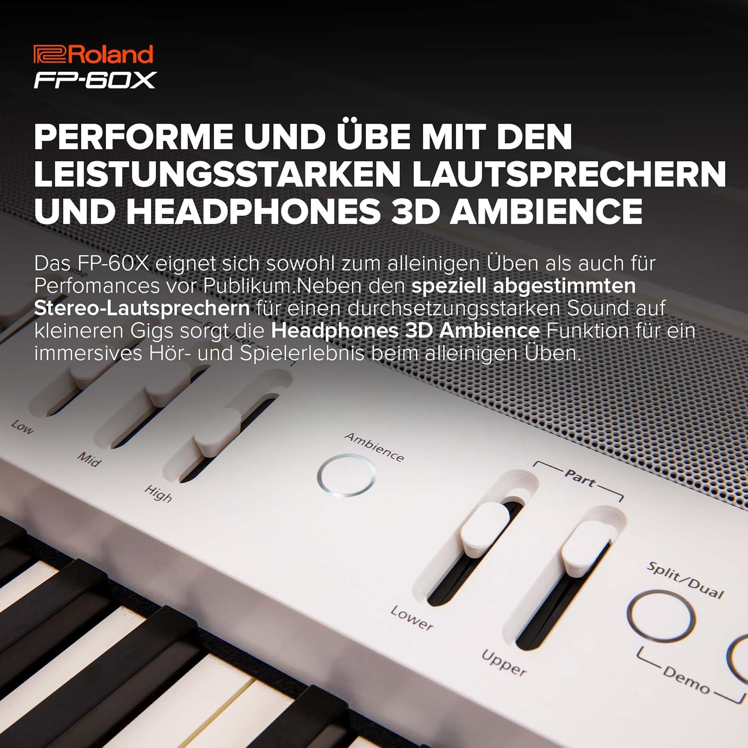 Roland FP-60X | Pro Performance 88-Note Digital Piano | Built-In Powerful Amplifier & Custom Stereo Speakers | Onboard Sound Customization | Curated Tones & FX | Bluetooth & MIDI Connectivity | Black
