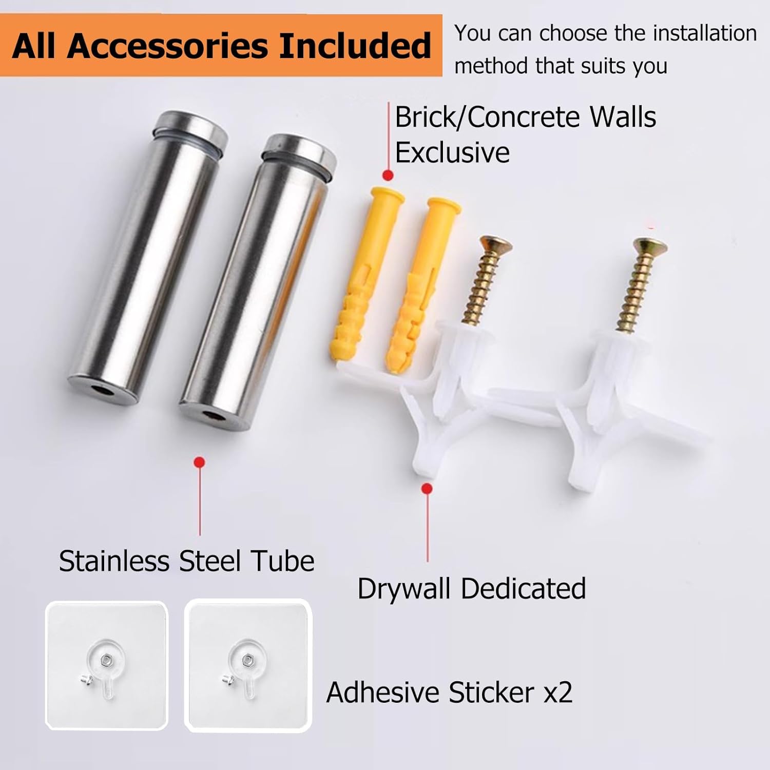 Acrylic Brochure Holder Wall Mount Bookshelf Wall Mount for Kids/Nursery/Corner, 16 24 30 40 47 Inches Heavy Duty Floating Magazine Rack for Office Room/Bedroom/Living Room/Hotel Lobby/Beauty Salon(Or