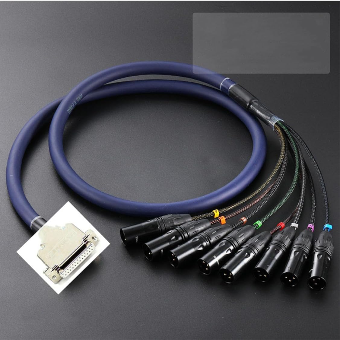 DB25 25 Pin Female to 8 XLR 3Pin Male Highly Shield Analog Audio Snake PVC Cable 1.5Meter