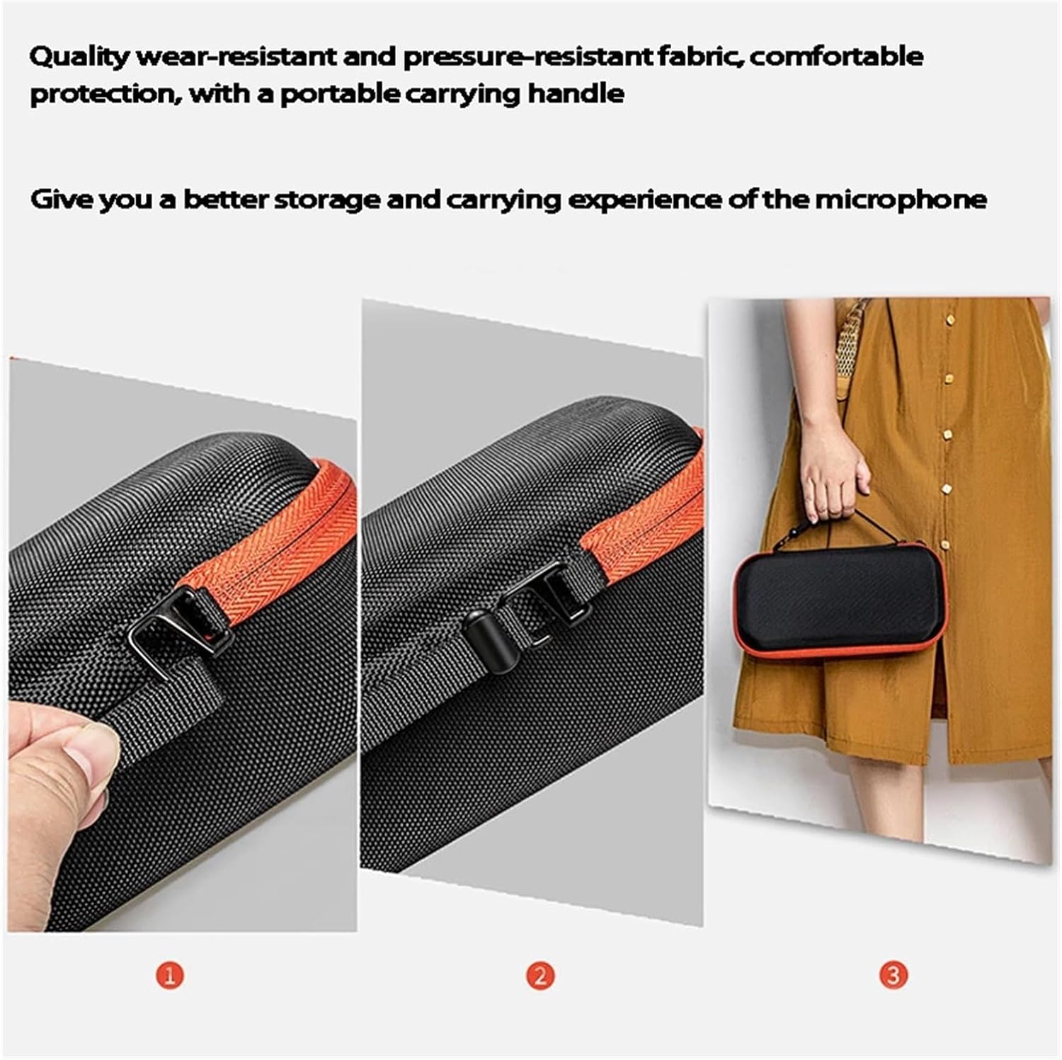 Wireless Microphone Case Fit for JBL Wireless Two Microphone System Universal Handheld Dual Mic Travel Bag Fit for Singing Karaoke