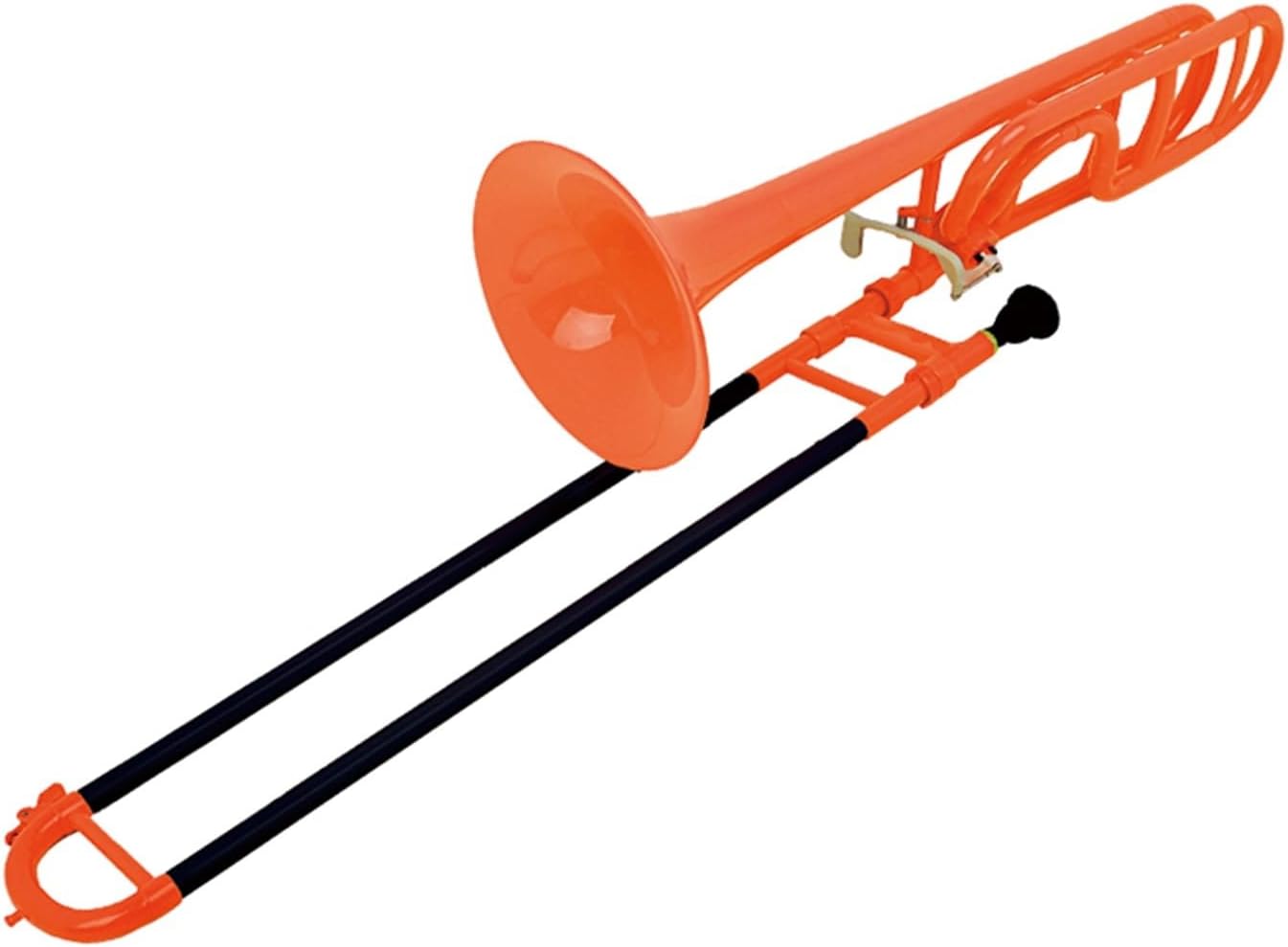 Adult Trombone Instrument Colorful Plastic Tenor Trombone Brass Instrument B Flat Professional Performance Practice(Orange)