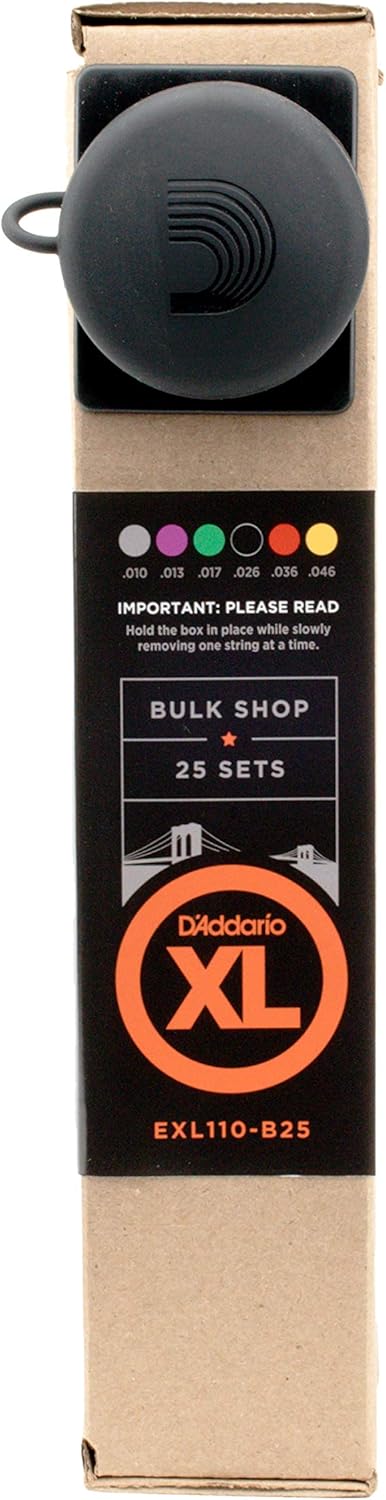 D'Addario Electric Guitar Strings, XL Nickel, EXL110-B25, Regular Light Gauge 10-46, 6-String Set, Pack of 25
