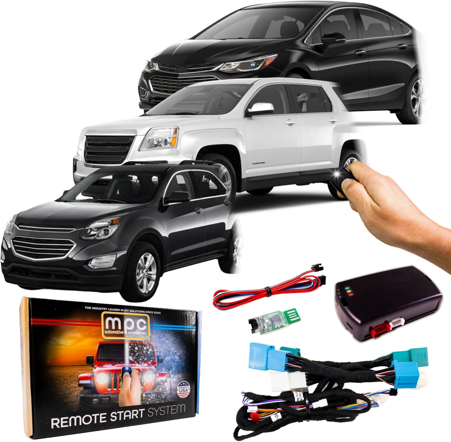 MPC OEM Fob Activated Remote Start for 2010-2017 Chevrolet Equinox|2010-2018 Chevy Cruze|2010-2017 GMC Terrain Plus Other GMC, Chevy and Buick Vehicles - See Below. Key-to-Start Ignition ONLY