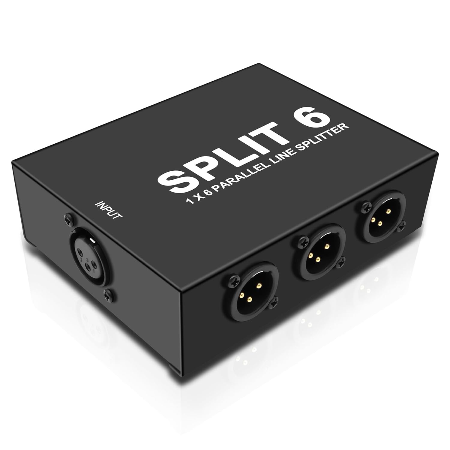 XMSJSIY XLR Splitter Mic Splitter Box 1-IN-6-OUT/6-IN-1-OUT 1 Female to 6 Male XLR Converter 6 Channel Mic Parallel Line Selector Connector for Professional Audio Recording - 1 PCS