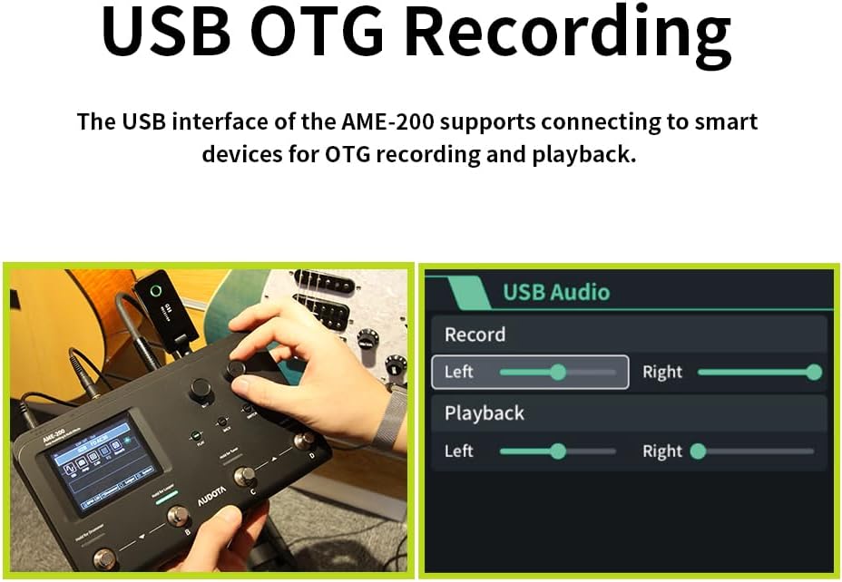 AME-200 Guitar Multi Effects Processor with Amp Modelling, Reverb, Delay, Looper, Drum Machine, 4 Footswitches, Expression Pedal, USB OTG Recording, MNRS GNR & GIR Loader