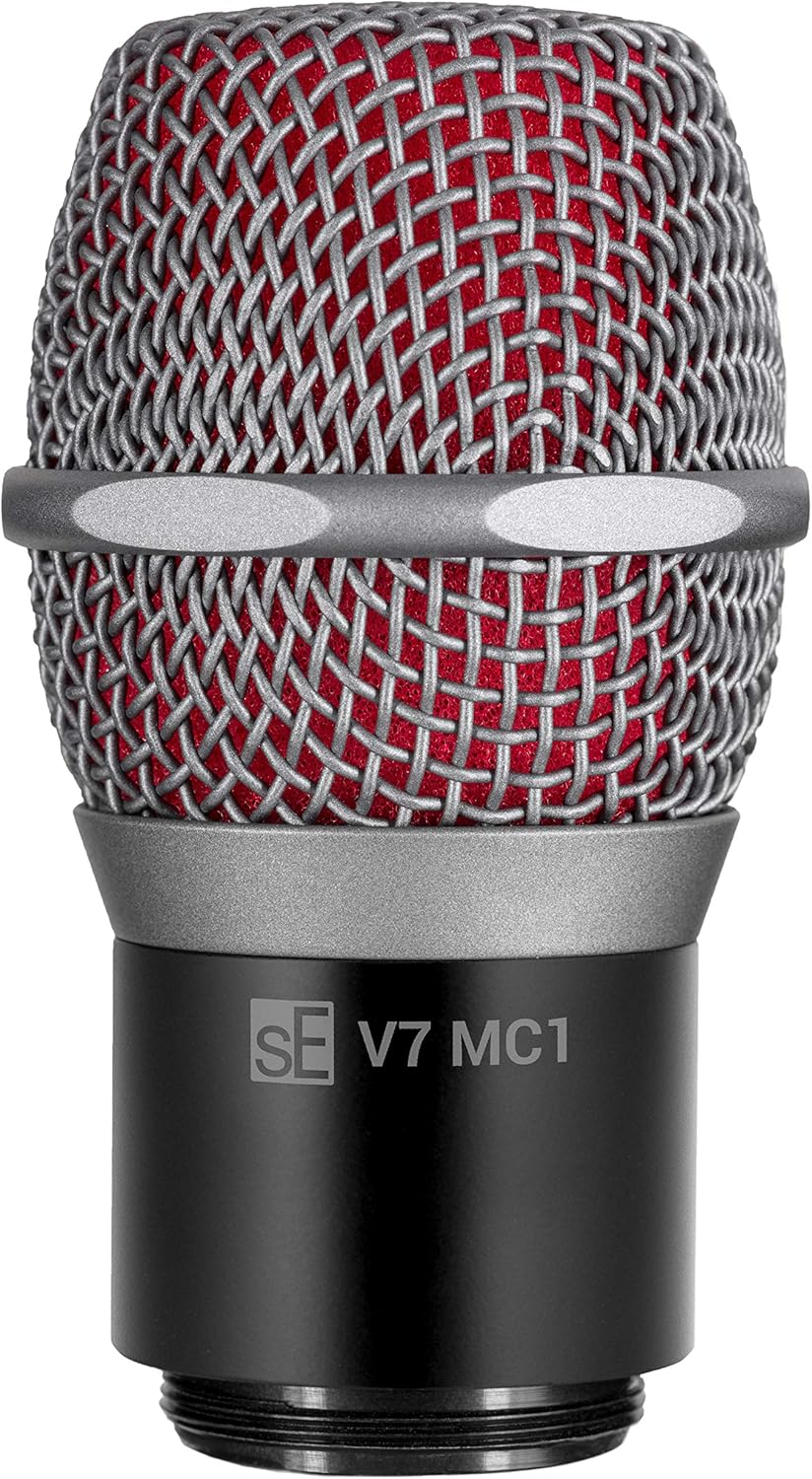SE ELECTRONICS V7 MC1 Wireless Microphone Capsule - Compatible with Shure Wireless Transmitters - Professional Dynamic Microphone for Singing, Speech & Music Studio Recording (Grey)