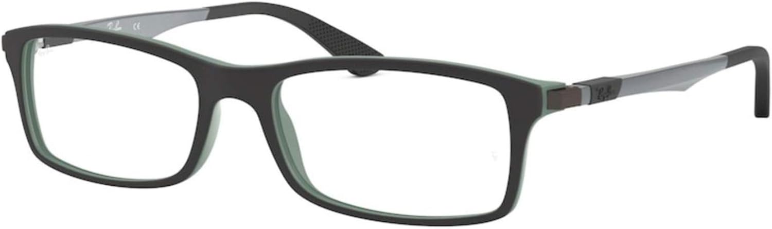 Ray-Ban 7017 Eyeglasses Bundle: 7017 7017 5197 Black On Green 54mm and Eyewear Cleaning Kit