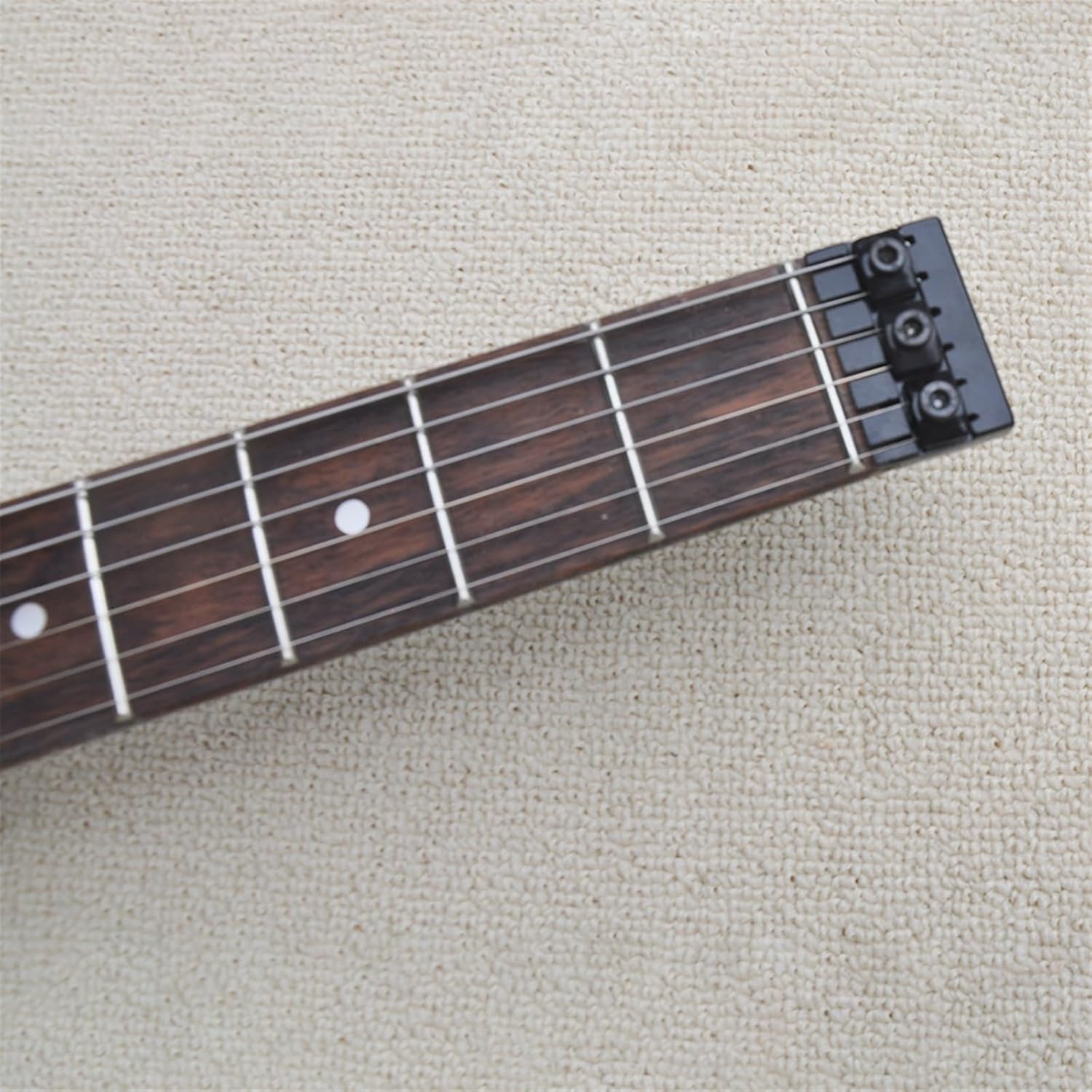 VENEKA Headless Electric Guitar 39 Inches Black Headless Electric Guitar with Basswood Body Rosewood Fretboard 24 Frets