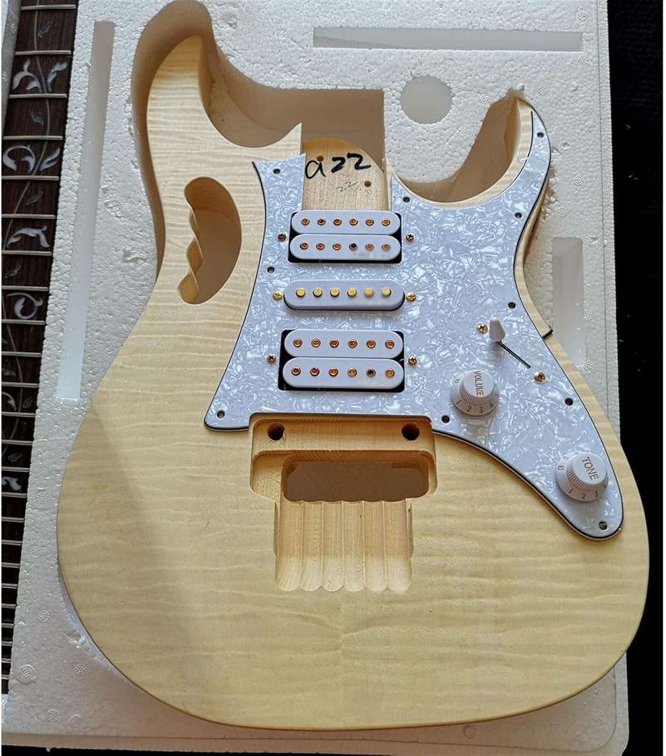 DIY Electric Guitar Kit Professional Unfinished Guitar Accessories Set Basswood Body Rosewood Fingerboard Maple Neck