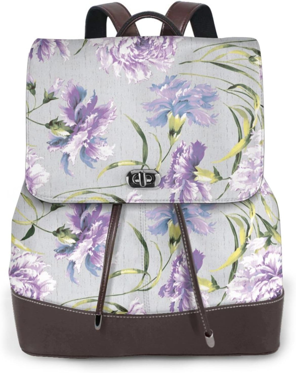 Beautiful Flowers for Womens Backpack Purse Microfiber PU Anti-theft Large Fashion Designer Travel Bag Ladies Shoulder Bags