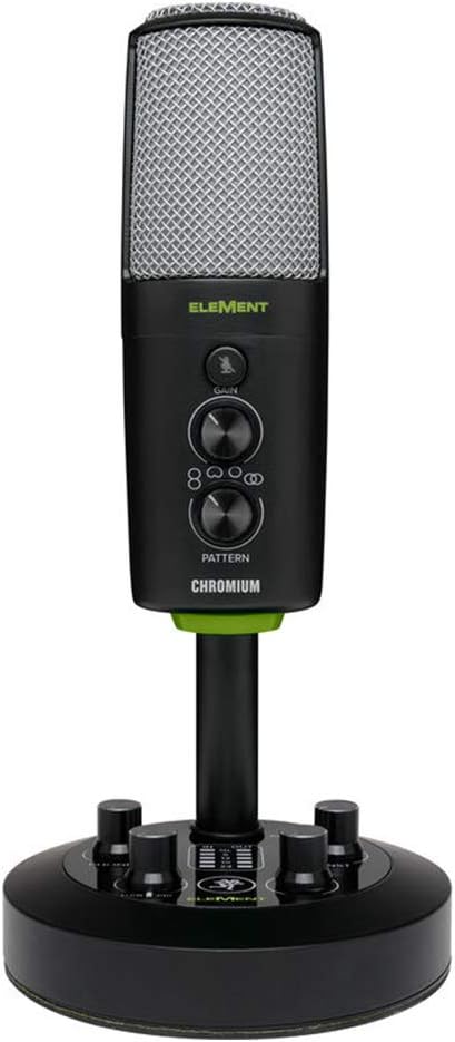 Mackie EleMent Series Chromium Bundle USB Condenser Mic (Built-in Mixer) with Mic Boom Scissor Arm Stand & Studio Monitor Headphones