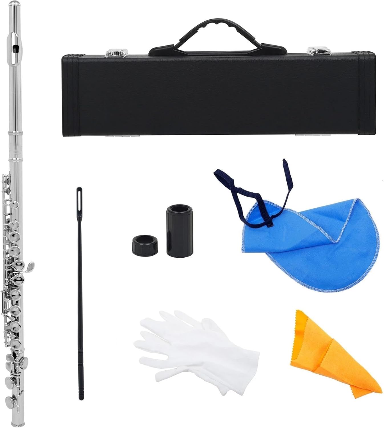 Flute Brass Nickel Plated 16 Hole C Key Woodwind Instrument