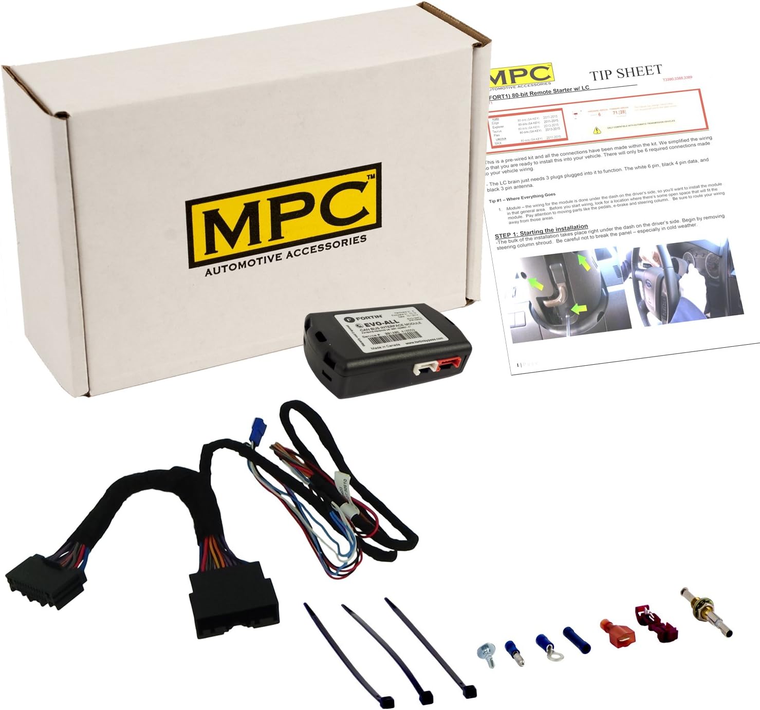 MPC Plug N Play Remote Starter Compatible with 2020-2022 Ford F-450 Super Duty |Gas| |Key to Start| |NO HONK-Lock-Unlock-Lock| with T-Harness OEM Key Fob Activated
