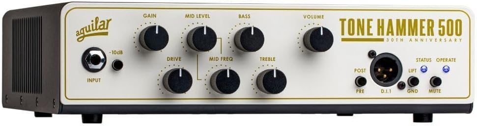 Aguilar Tone Hammer 500 Bass Amplifier 30th Anniversary Edition with Aguilar Cabinet Suite, Solid State Preamp, and Class D Power (Pearl)