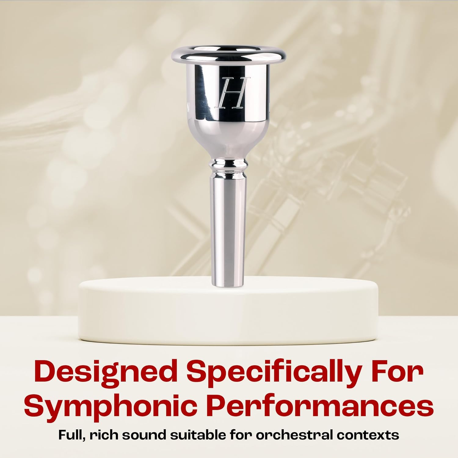 Denis Wick Heritage Tuba Mouthpiece Silver Plated, 2186-1L - Open Backbore for Balanced Airflow and Tone - Large Shank Fitting Tuba Accessories for Effortless Articulation 32.5 x 7.35 x 8.43mm