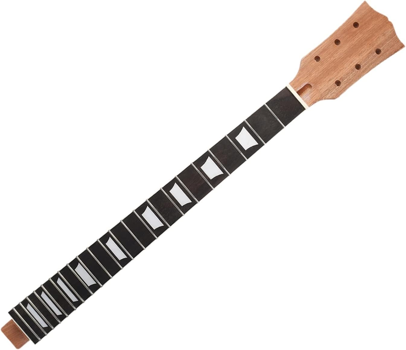 Electric Guitar Neck Maple Rosewood Solid Black Finish for Replacement 22 Fret (Black with Trapezoid Inlays) Electric Guitar Neck