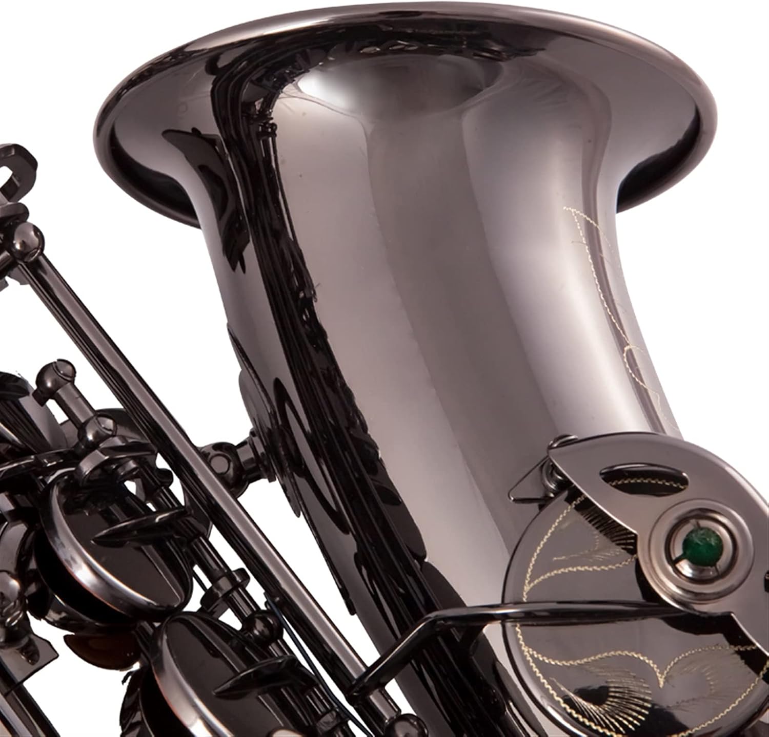 Saxophone Set EB Alto Saxophone Sax Brass Lacquered Black Nickel 802 Key Type Woodwind Instrument with Padded Carry Case Gloves Cleaning Cloth Student Saxophone