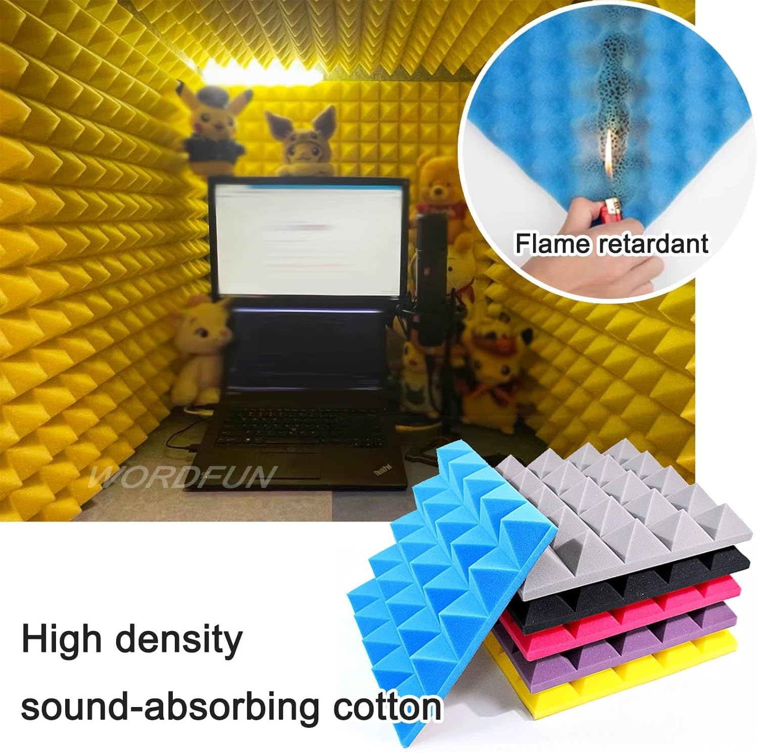 Desktop Soundproof Box, Multifunctional Soundproof Room, Portable Recording Studio for Video Conferencing (Blue)