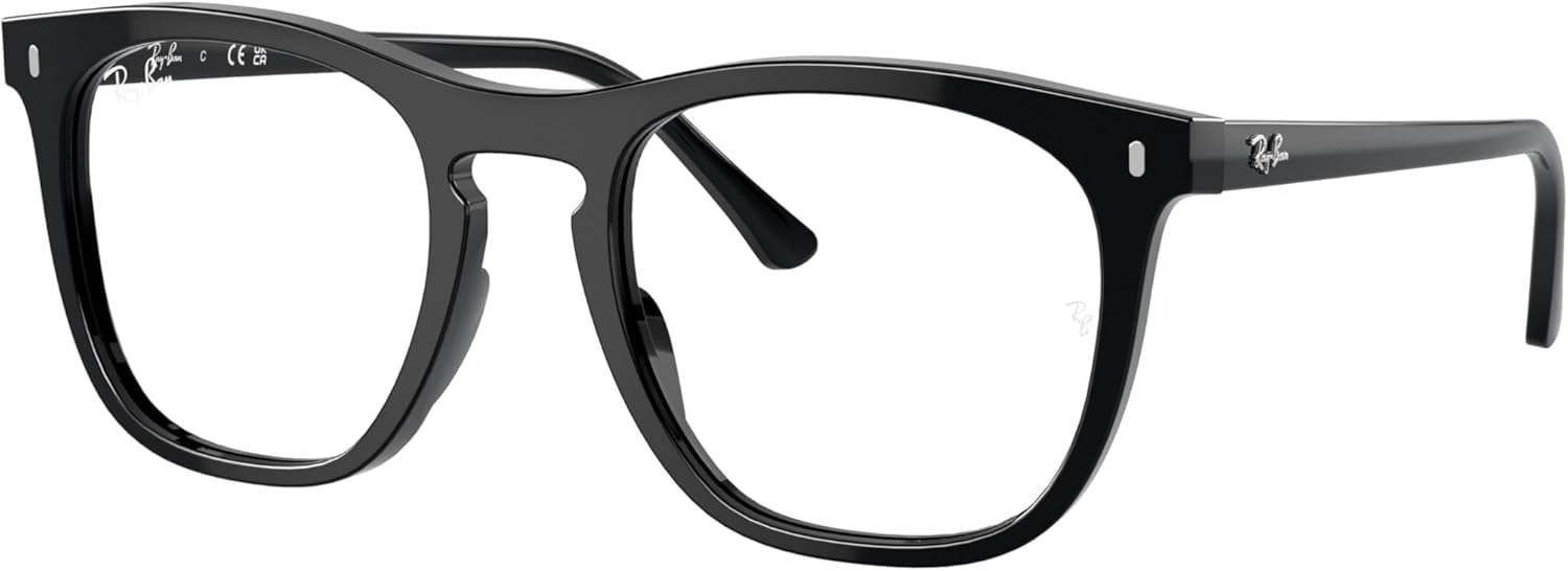 Ray-Ban 2210V Eyeglasses Bundle: 2210V 2210V 2000 Black 51mm and Eyewear Cleaning Kit