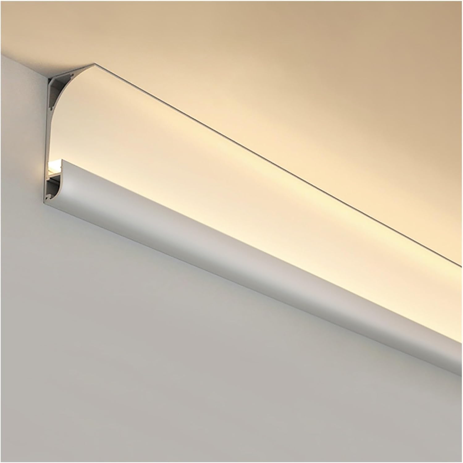 Aluminum Channel Baseboard Aluminum Channel Profile Baseboard for Ceiling Wall Corner, Wall Mount LED Channel with Acrylic Cover, Channel Profile Skirtingboard Baseboard for Home(2m)