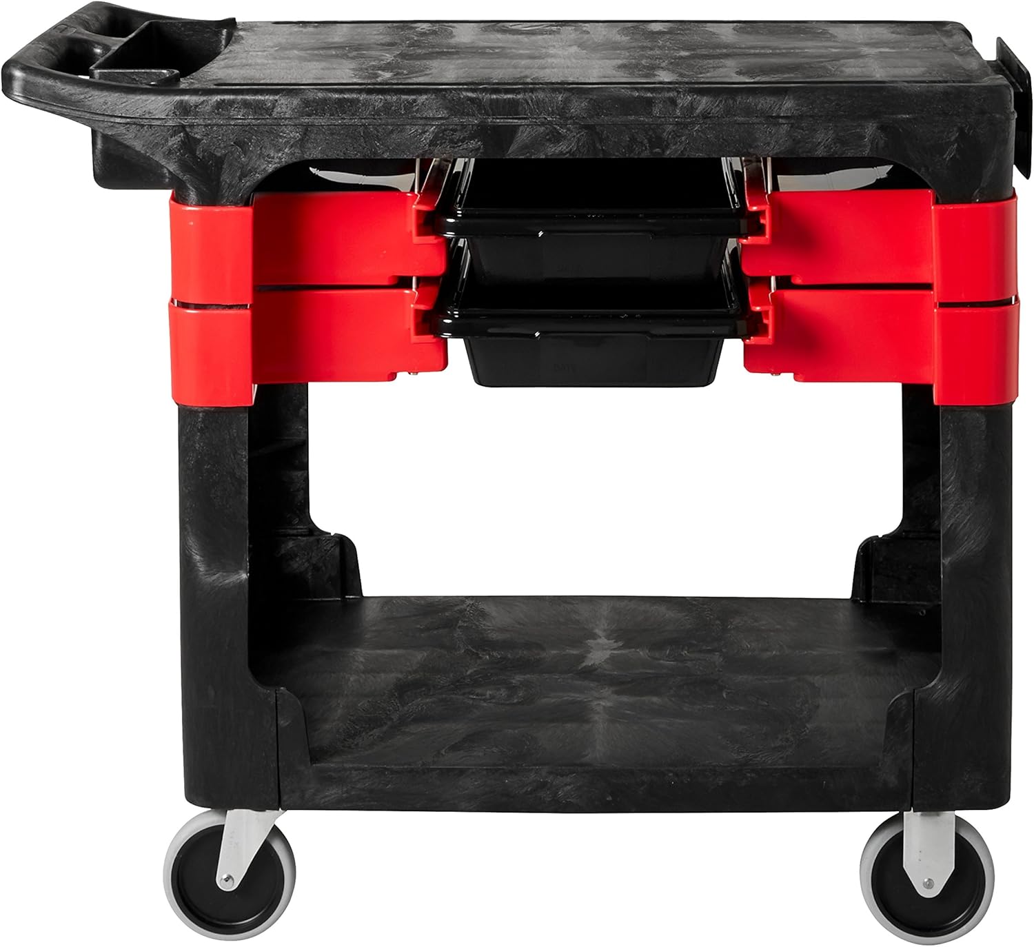 Rubbermaid Commercial Products Trades Tool Utility Cart Mobile Work Station With 2 Parts Boxes and 4 Parts Bins 330 lb. Capacity 5