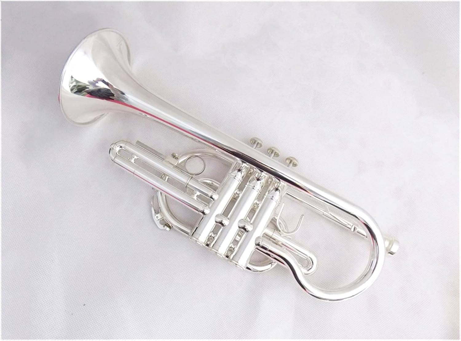 FLFL Student Trumpet Bb Brass Cornet Trumpet Instrument Silver Plated with Case and Mouthpiece Musical Instruments