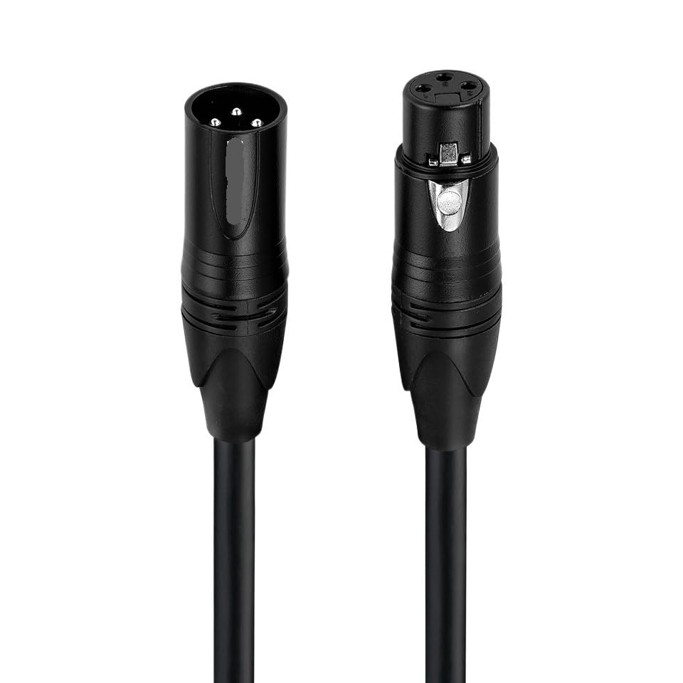 Balanced Shielded Cord XLR Male to Female 3PIN Cable for DMX Stage Lights Microphone Recording Mixer(10m)
