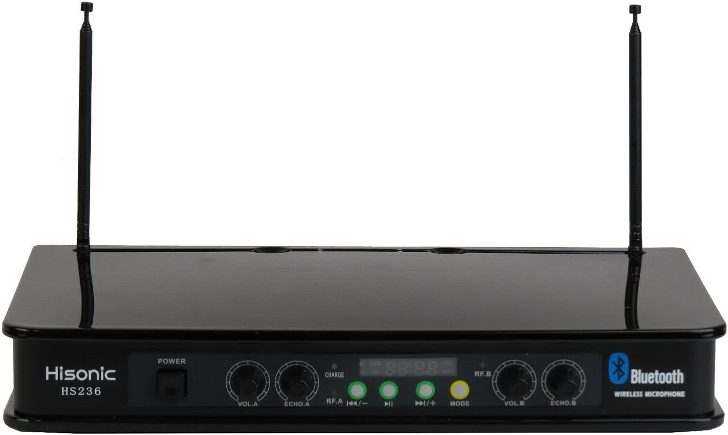 Hisonic HS236 Bluetooth VHF Handheld Wireless Microphone System Portable and Rechargeable Battery Installed,2 Handheld Microphone