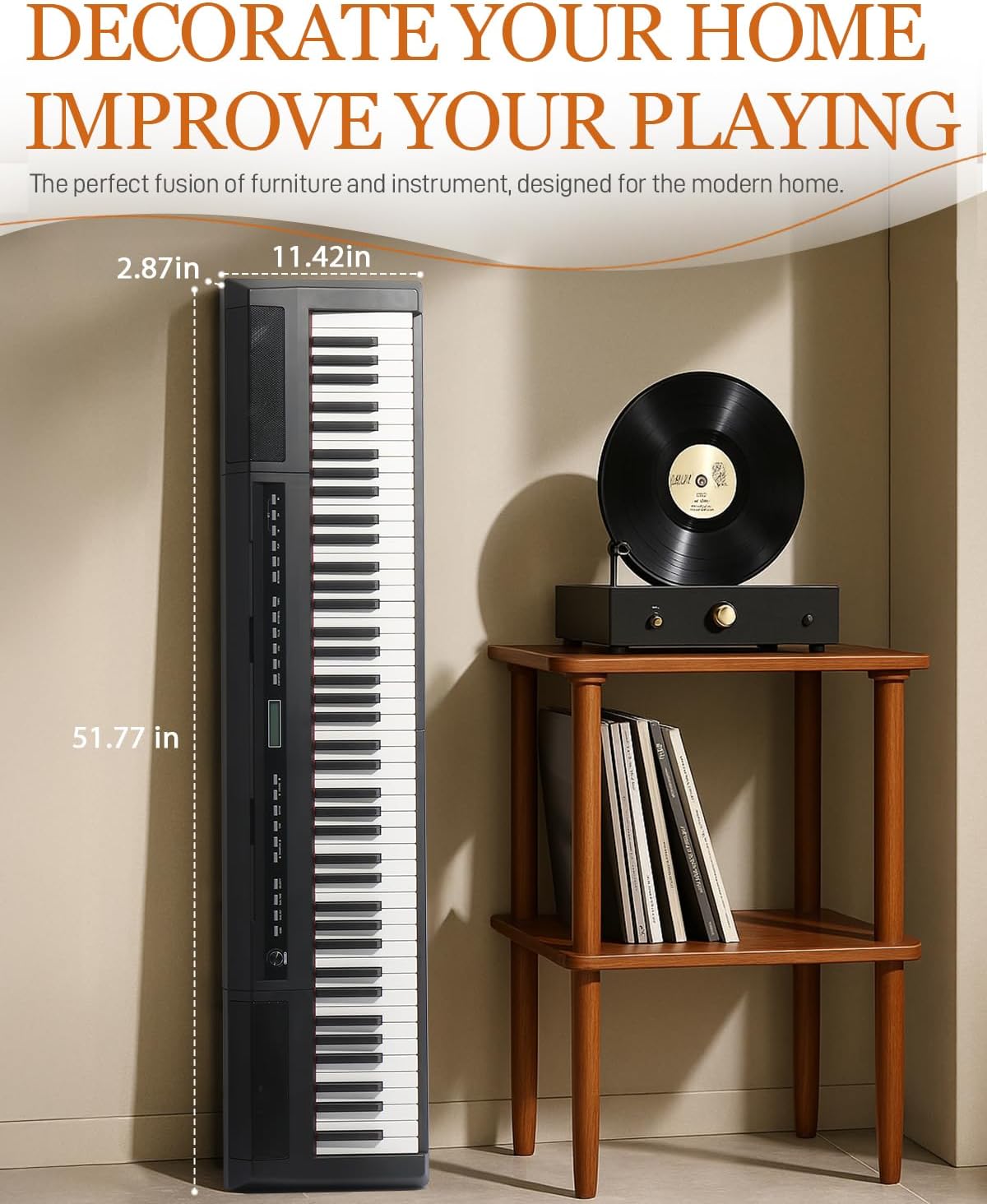 Ktaxon 88 Key Fully Weighted Keyboard Piano Hammer Action Digital Piano with MIDI & Bluetooth Functionality, Customizable Tones, Chords, Split Keyboard, Includes Headphones, Dust Cover(Compact)