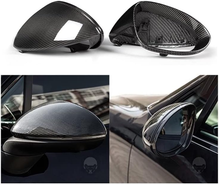 Compatible with Porsche Cayenne S Turbo GTS 9YA 2018-2022 Dry Carbon Fiber Replacement Rearview Mirror Cover Car Retrofitting Accessories