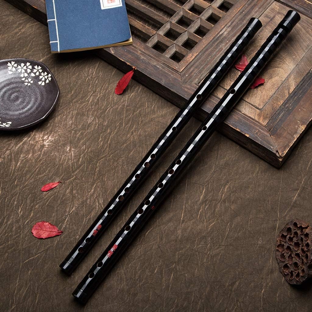 Flute C D E F G Key Bamboo Flute Chinese Traditional Musical Instrument Black Vertical Woodwind Instrument C Flute Musical Instrument (Size : C Tone)
