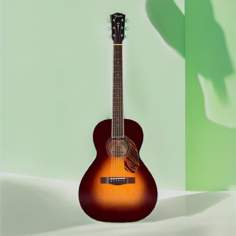 Fender Paramount PS-220E Parlor Acoustic Guitar, with 2-Year Warranty, 3-Color Vintage Sunburst, with Case