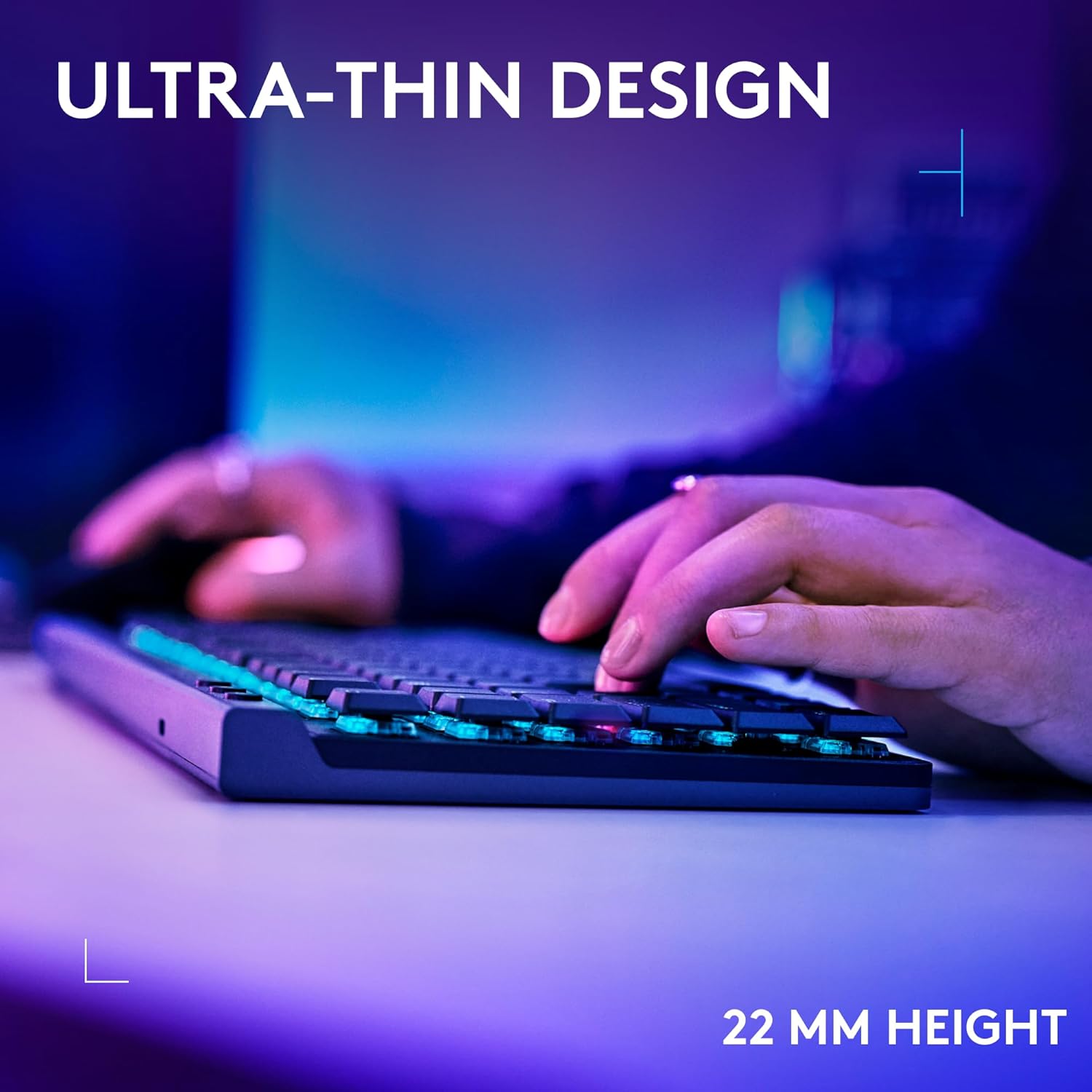 Logitech G515 Lightspeed TKL Low Profile Wireless Gaming Keyboard, LIGHTSYNC RGB, Thin Tenkeyless Design, Double-Shot PBT Keycaps, Linear (Red) Mechanical Switches - Black