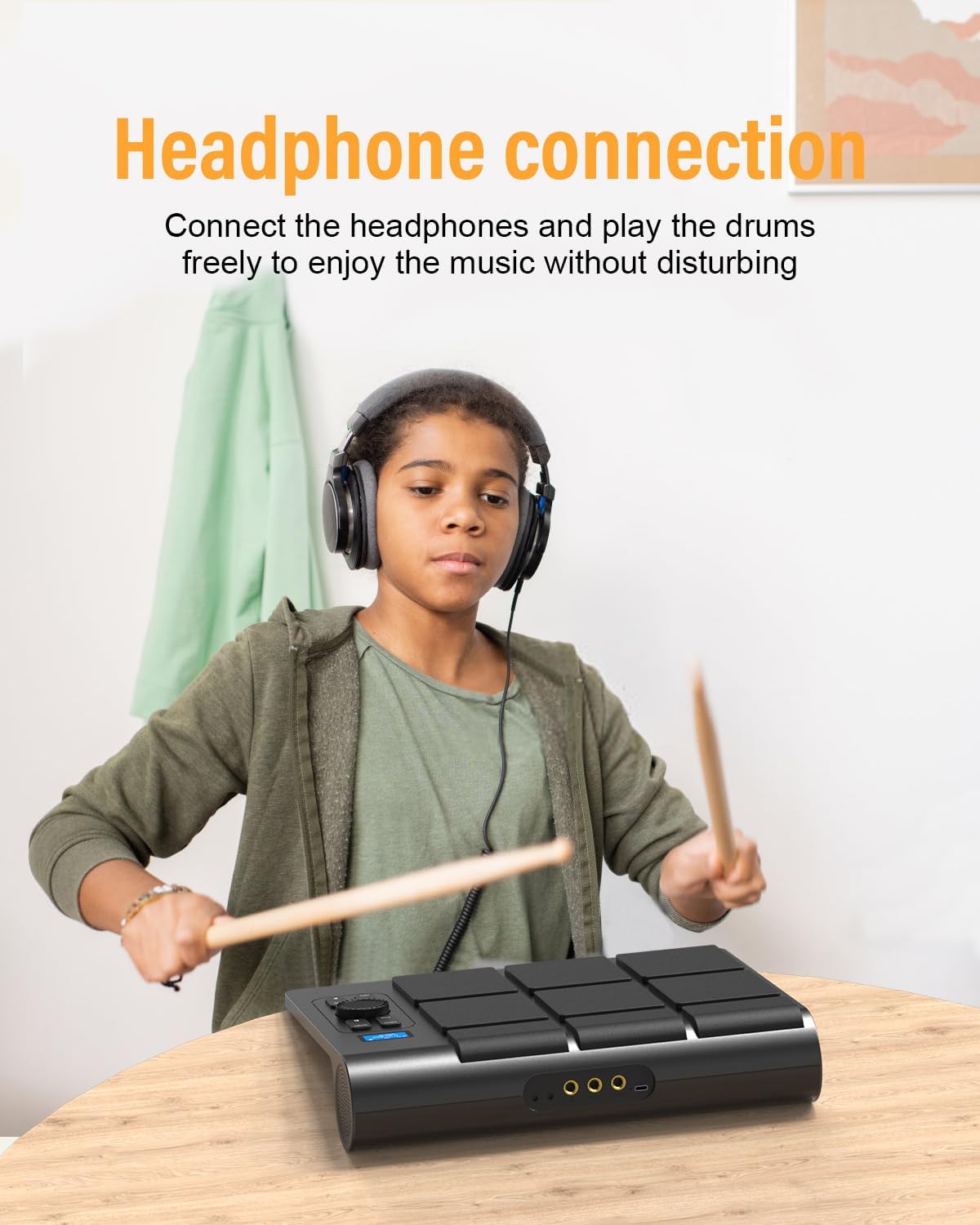 9 Pads Electronic Drum Pad, Electronic Tabletop Drum Set, Portable Digital Drum Kit with Velocity Sensitivity, LED Drum Pad Lights, MIDI Mac & PC Support, Ideal Gift for Beginners