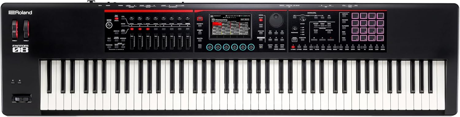 Roland FANTOM-08 WEIGHTED-ACTION SYNTHESIZER KEYBOARD – 88-Note Weighted Keyboard | Thousands of Roland Electronic & Acoustic Sounds | ZEN-Core and SuperNATURAL Technologies