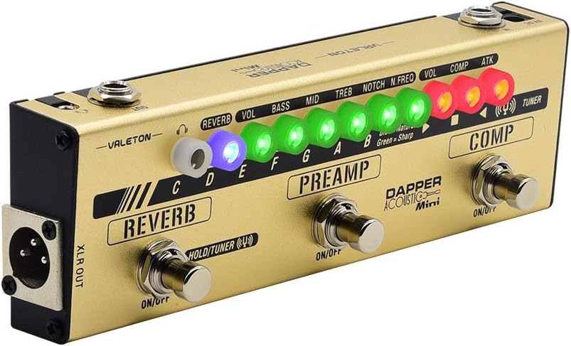VALETON Dapper Acoustic Mini Electric-Acoustic Guitar DI Analog Preamp Multi-Effects Pedal