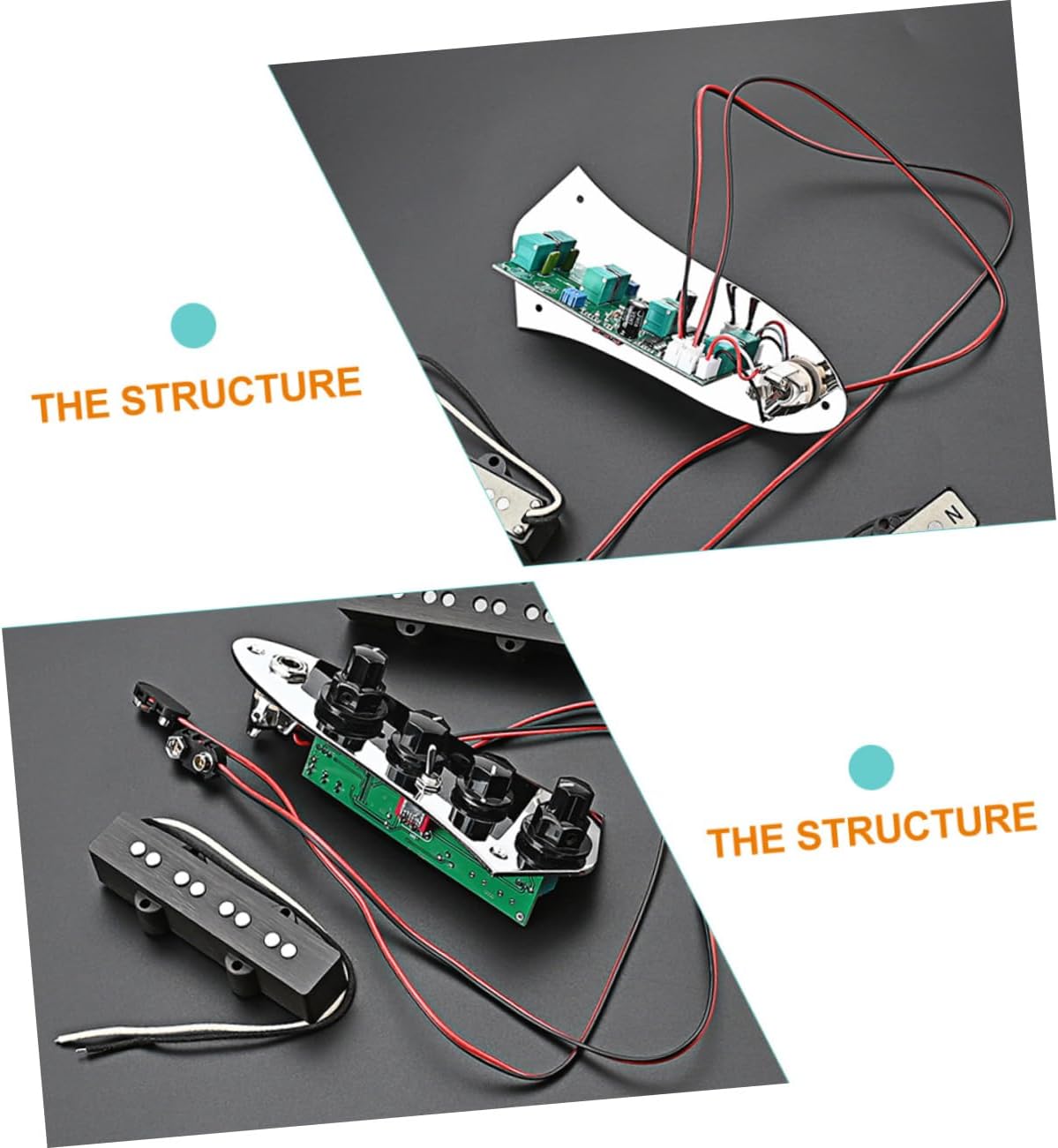 Milisten 1set String Bass Pickups Easy Installation Musical Instrument Pickup Set Bass Guitar Accessories