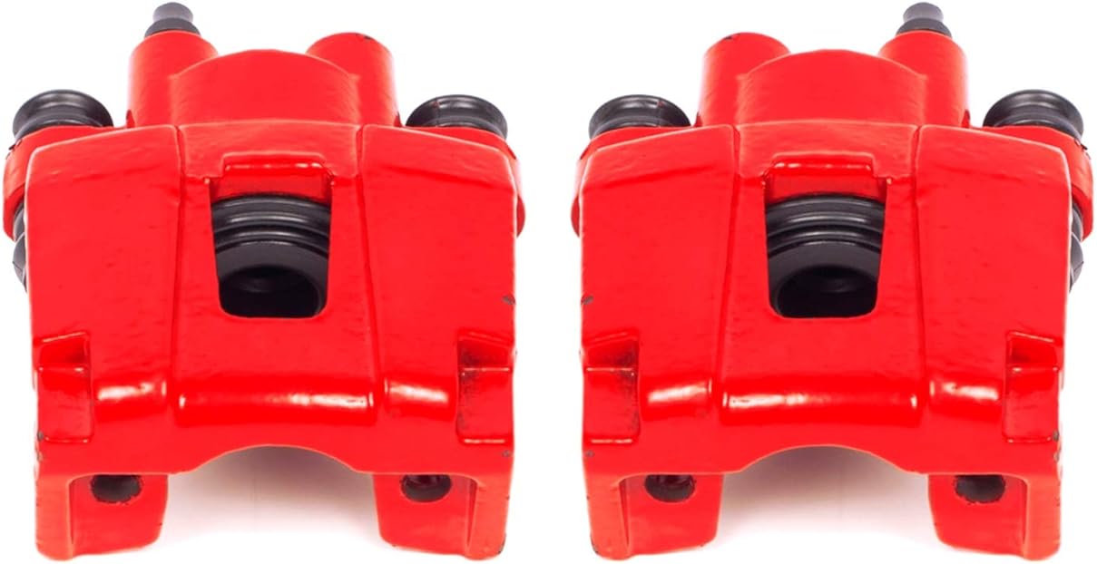 Power Stop S4754 Rear Red Powder Coated Calipers Pair For 2002 - 2010 Ford Explorer | 2007 - 2010 Explorer Sport Trac | 2003 - 2007 Jeep Liberty | 2003 - 2006 Jeep Wrangler | 2002 - 2010 Mountaineer