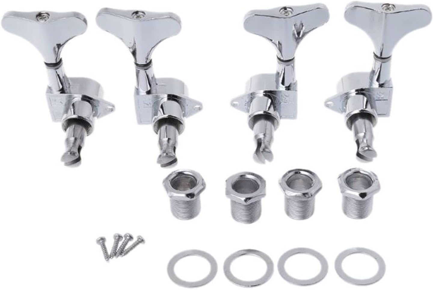 Guitar String Tuning Peg 4 String Bass Chrome Guitar Tuners Tuning Pegs Machine Heads 2R 2L