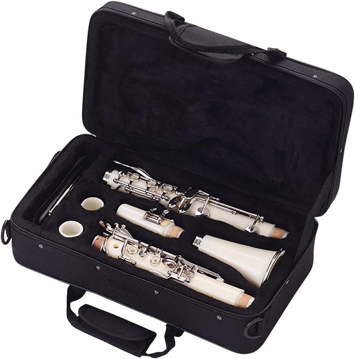 Standard Clarinet 17-Key Clarinet Bb Flat Woodwind Instrument with Carry Case Gloves Cleaning Cloth Mini Reed Case 10pcs Reeds Beginner Clarinet (Color : Deep Blue)