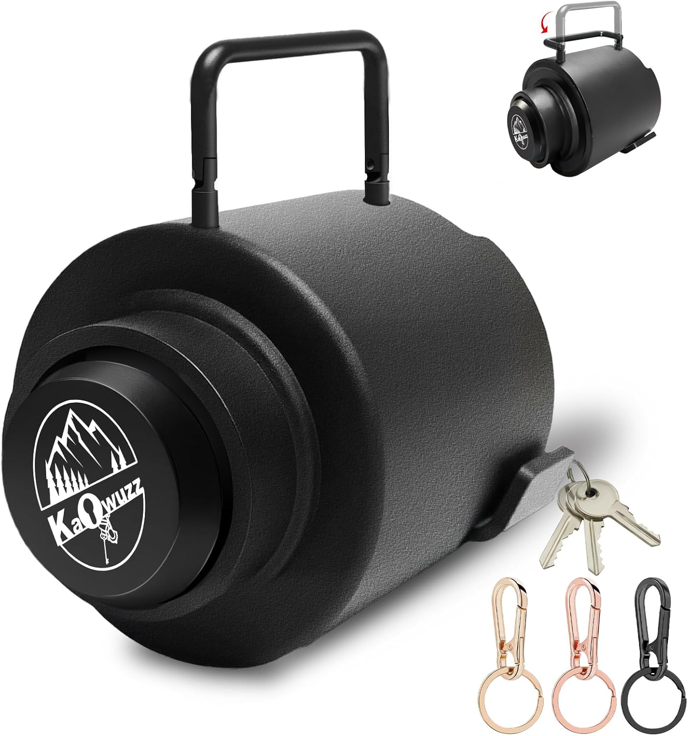 Trailer Lock, Heavy Duty Tongue Locks Fits 2 5/16-Inch Couplers, Anti-Theft, Anti-Smashing, Secures Safety Chains,Steel Tow Hitch Lock with Handle for RV, Trailer, Boat (Balck with Handle)