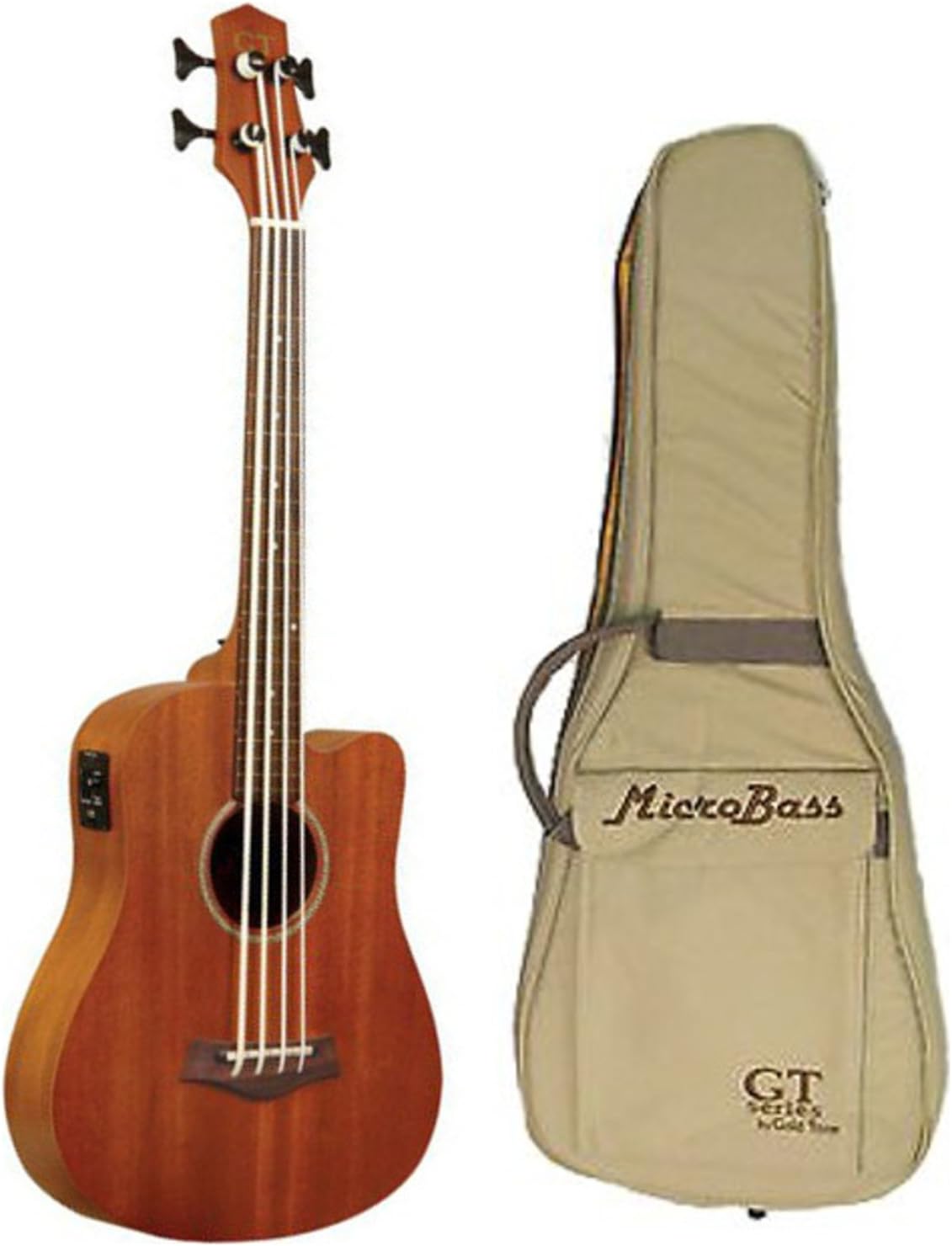 Goldtone M Bass Microbass Fretless Short-Scaled Acoustic Electric Bass w/Gig Ba