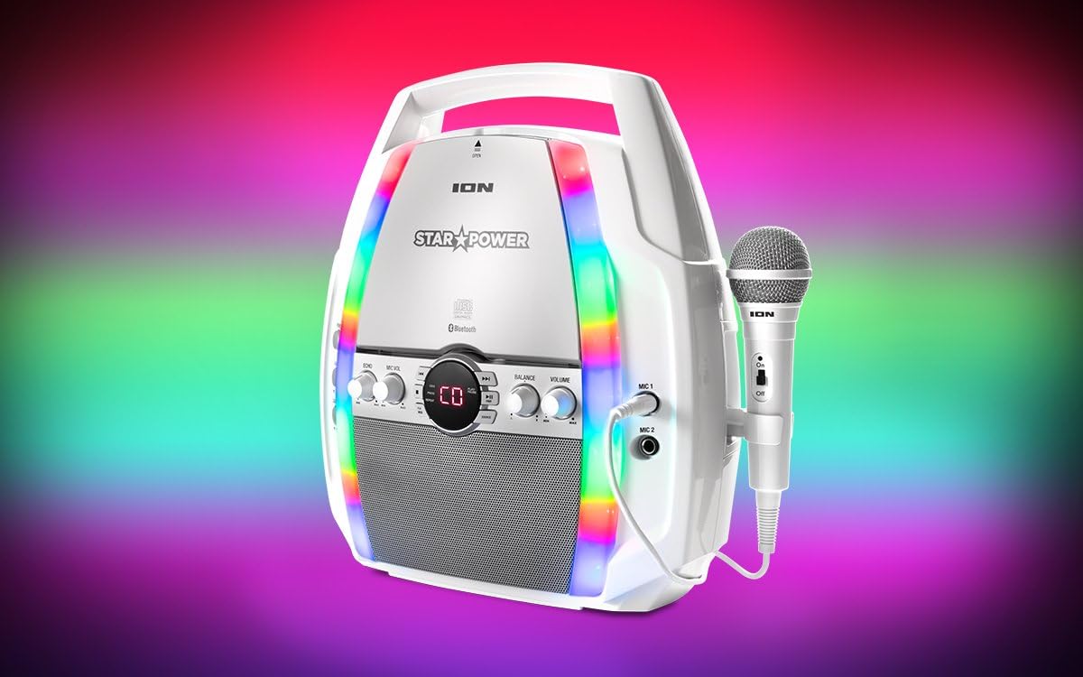 Ion Audio Star Power | Portable Karaoke System with CD Player and Bluetooth Streaming